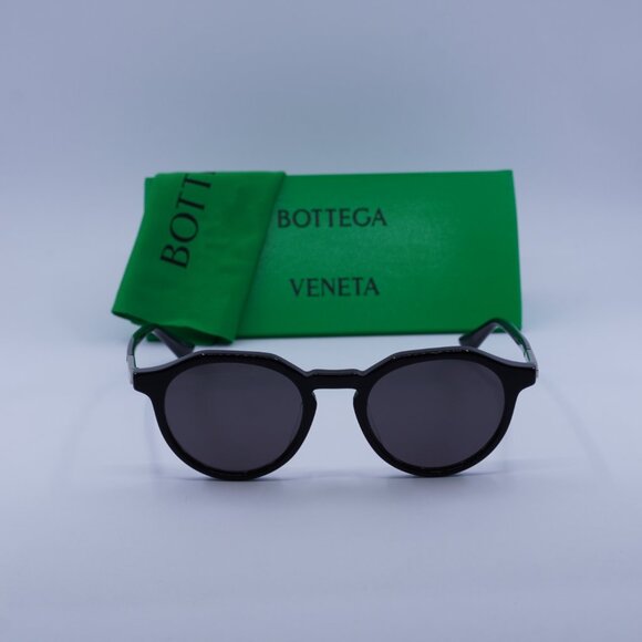 Bottega Veneta BV1260S 005 Round Sunglasses - Black/Grey - Picture 3 of 10